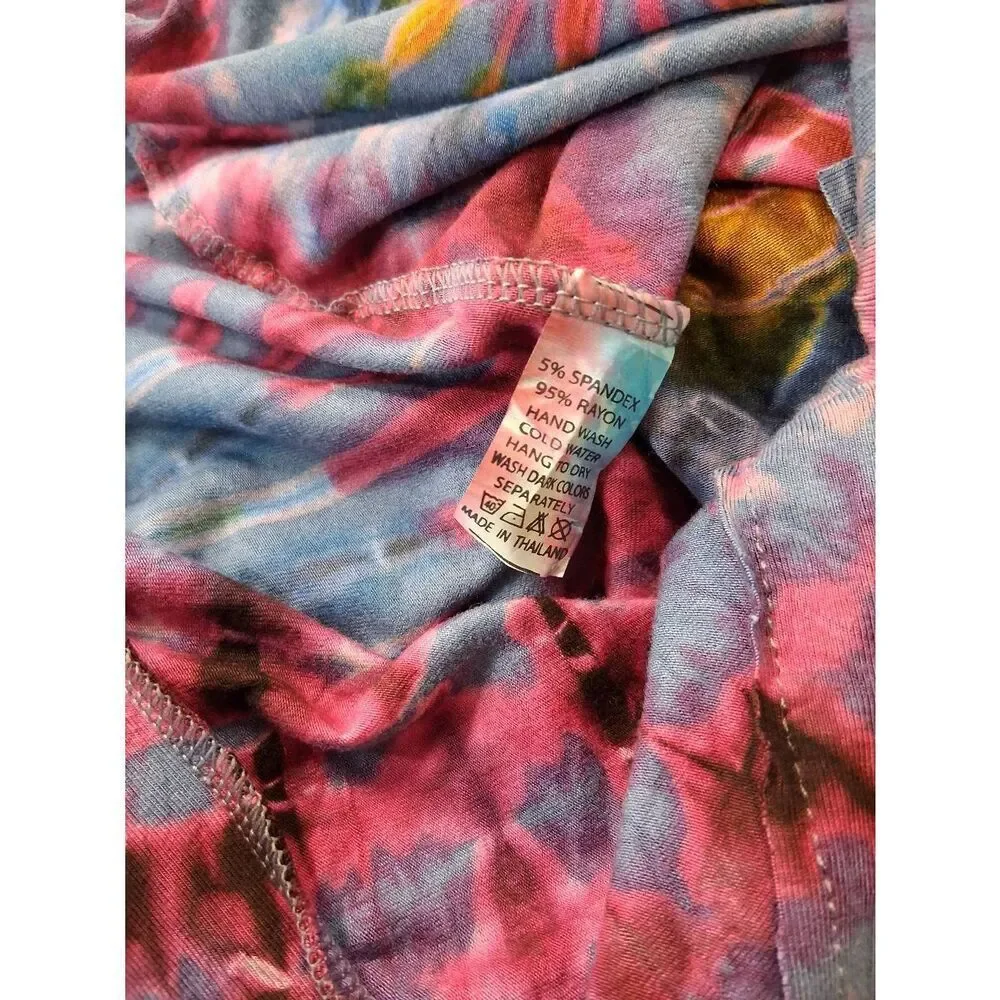 womens large midi dress artisan boho gypsy hippie halter neck tie dye handmade